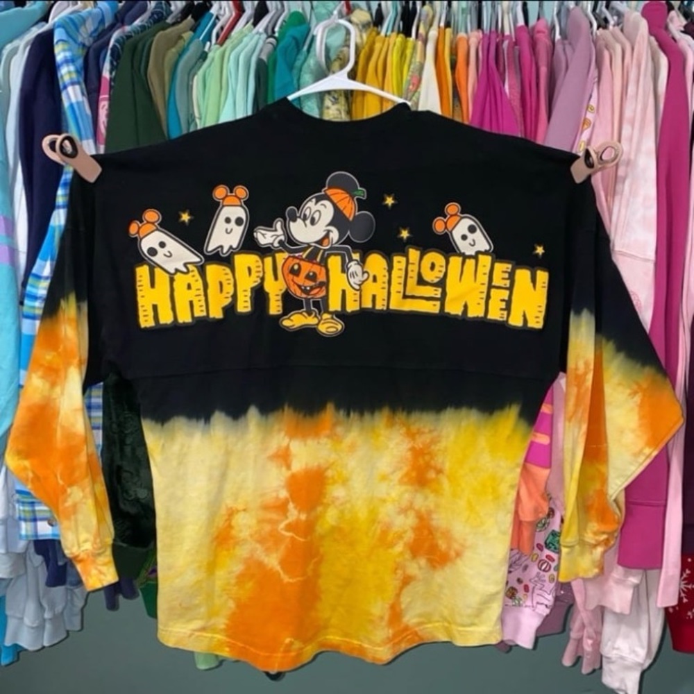 Disney parks Mickey Mouse ghosts happy Halloween tie-dye spirit jersey S